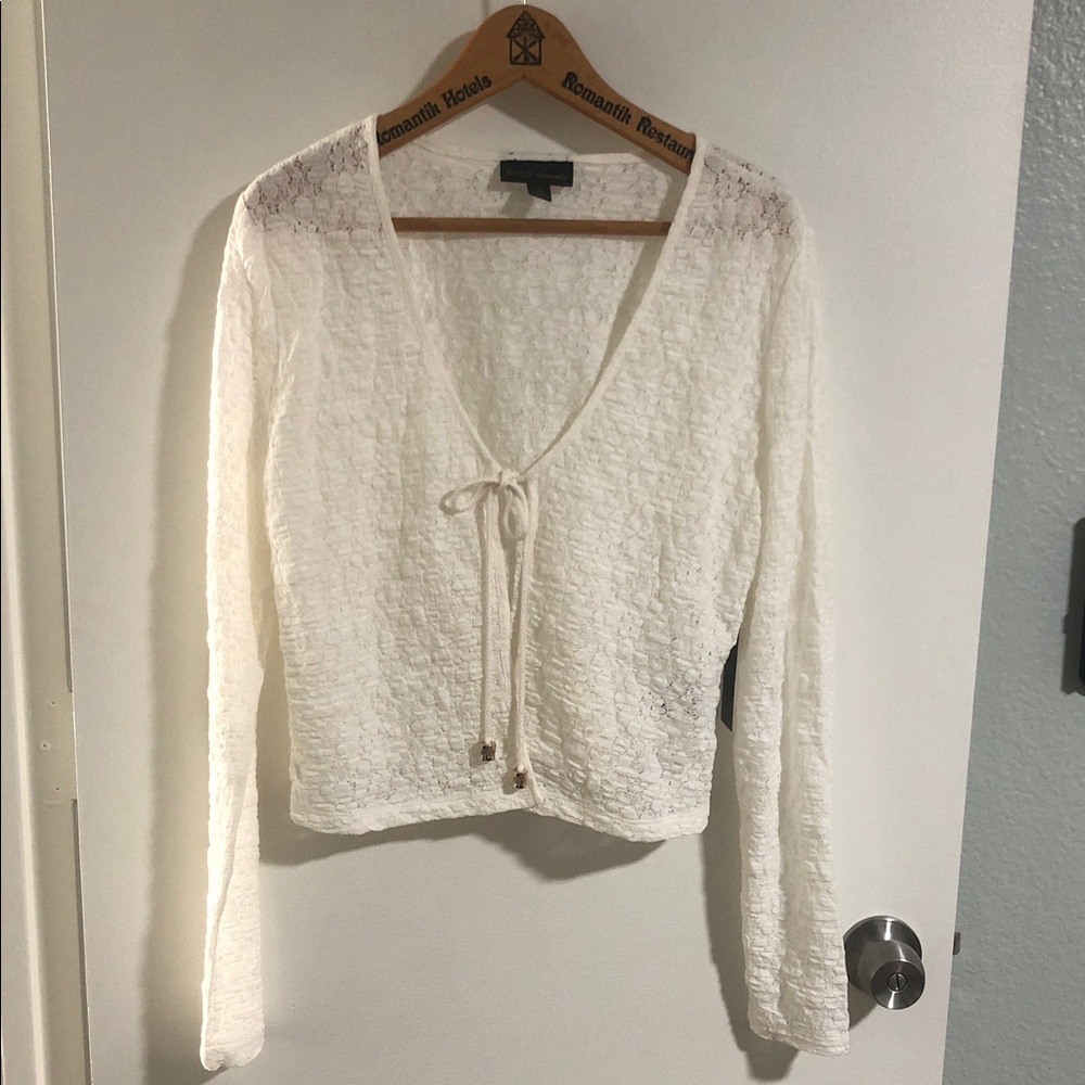 NWT BOLD ELEMENTS TIE FRONT SWEATER